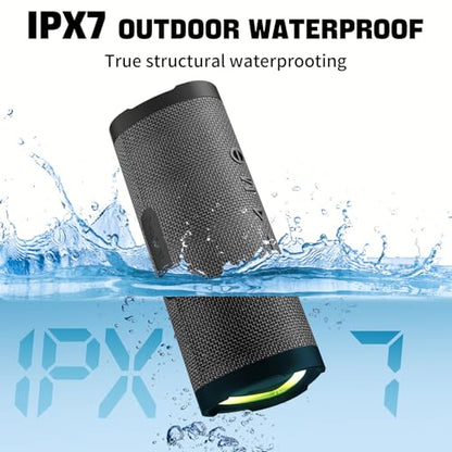 Vanzon Bluetooth Speakers V40 Portable Wireless Speaker V5.0 with 24W Loud Stereo Sound, TWS, 24H Playtime & IPX7 Waterproof, Suitable for Travel, Home&Outdoors - color: Gray