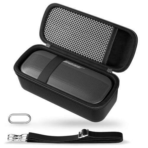 ProCase Hard Case for Bose SoundLink Flex 2nd/1st Gen Speaker - Black | Hard Travel Storage Case with Mesh Pocket, Shoulder Strap and Carabiner for Bose SoundLink Flex 2nd/1st Gen Speaker - color: Black