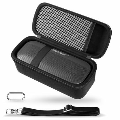 ProCase Hard Case for Bose SoundLink Flex 2nd/1st Gen Speaker - Black | Hard Travel Storage Case with Mesh Pocket, Shoulder Strap and Carabiner for Bose SoundLink Flex 2nd/1st Gen Speaker - color: Black