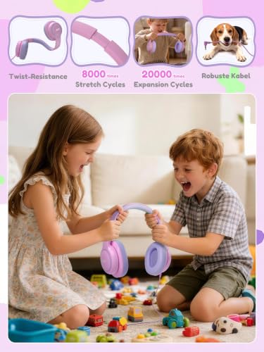Acer OHW328 Kids Headphones Wired for School - Over Ear Design | 85/94dB Safe Volume, 3.5mm Jack Foldable Headphones for Kids Boys Girls Classroom Yoto Player Chromebook Travel PinkPurple - color: Pink Purple