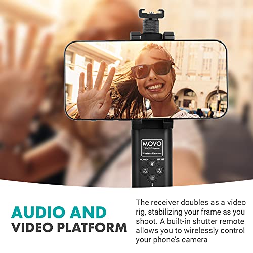 Movo WMX-7-SP VHF Wireless Lavalier Microphone System for Smartphones - Wireless Lav Mic for iPhone and Android - 16 Channel Handheld Receiver - Microphone with Wireless Audio Transmitter