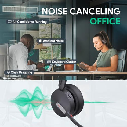Yealink BH70 Mono Wireless Headset with Charging Stand, Teams Certified Bluetooth Headphone with Mic for Work, up to 35h Talk Time, 91g All-Day Comfort Perfect for Open Office Hybrid Work