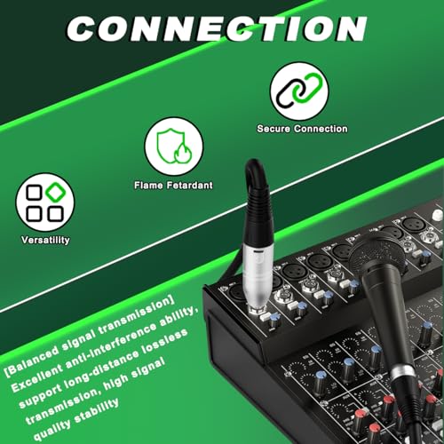 3PCS 1/4" TRS to XLR Adapter 6.35mm 1/4" Male to Male Balanced Quarter Inch Plug Audio Connector Nickel Zinc Alloy Round with Cable Tie, for Microphone Amplifier Speaker Mixing Console - color: TRS to XLR