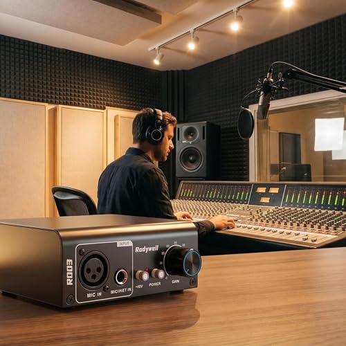 RO03 Mic Preamp,2026 Upgraded, 66db Gain, 120db EIN Ultra Low Noise, for Dynamic & Condenser & Ribbon Microphone & Instrument,with XLR/TRS/TS Line Out, Type C Power Input