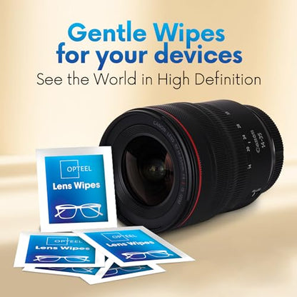 OPTEEL Screen Cleaner Wipes – Quick Dry, Streak-Free Screen Wipes for Electronics, Phones, Computers, Cameras, and All Lenses, Soft & Gentle, 300ct, Pre-Moistened & Individually Wrapped - size: 300 Count