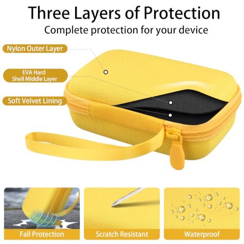 for JBL Go 5/4/3 Ultra Portable Speaker Hard Travel Case, Yellow | Protective Storage Bag with Mesh Pocket & Hand Strap, Shockproof EVA Carrying Box, Soft Lining - color: Yellow Case