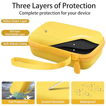 for JBL Go 5/4/3 Ultra Portable Speaker Hard Travel Case, Yellow | Protective Storage Bag with Mesh Pocket & Hand Strap, Shockproof EVA Carrying Box, Soft Lining - color: Yellow Case