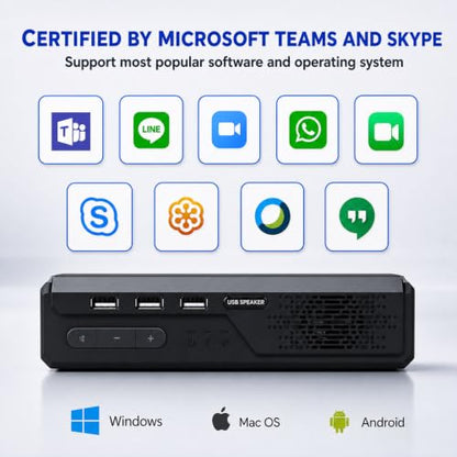 3 in 1 USB Computer Speaker with Microphone, PC Laptop Desktop Conference Speaker with Mic for Smart Home Office and Online Study，360 Degree Enhanced (3) - size: 2