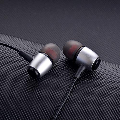 JacobsParts 2-Pack Earbuds in-Ear Sound Isolating Headphones Headset Ear Buds with Mic & Volume, Silver - color: Silver