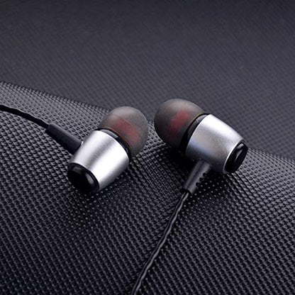 JacobsParts 2-Pack Earbuds in-Ear Sound Isolating Headphones Headset Ear Buds with Mic & Volume, Silver - color: Silver