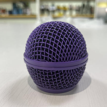Microphone Head Replace, Steel Mesh Mic Grille Heads, Grille Mic Ball Replacement with Inner Foam, Fits for SM58 (Purple, 1 pcs) - color: Purple, size: 1 pcs