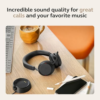Jabra Evolve2 75 PC Wireless Headset with Charging Stand and 8-Mic Technology - Dual Foam Stereo Headphones with Advanced Active Noise Cancelling, USB-C Bluetooth Adapter and UC Compatibility - Black - size: USB-C Dongle, style: All Platforms