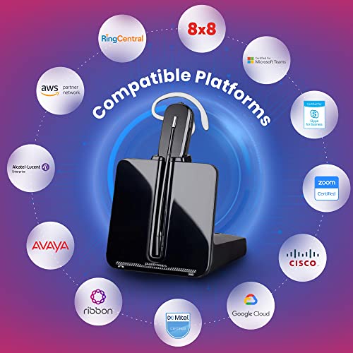 Poly Plantronics CS540 Wireless Office Headset - for SoundPoint VoIP Phones: IP320, IP321, IP330 and IP331 - Electronic Remote Answerer/Disconnect (EHS) and Adapter Included