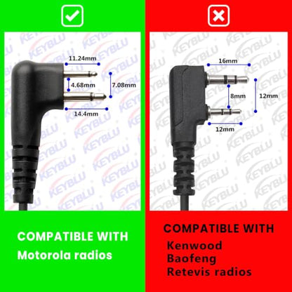 10 PCS CLS1110 Acoustic Tube Surveillance Earpiece/Headset with PTT and Mic for Motorola Walkie Talkie RDM2070d CP200 CP200d CLS1410 CLS1413 CLS1450 Radio - color: Black - 10 Pack