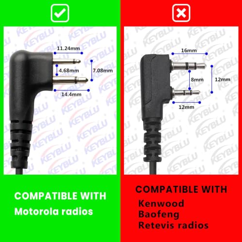 10 PCS CLS1110 Acoustic Tube Surveillance Earpiece/Headset with PTT and Mic for Motorola Walkie Talkie RDM2070d CP200 CP200d CLS1410 CLS1413 CLS1450 Radio - color: Black - 10 Pack