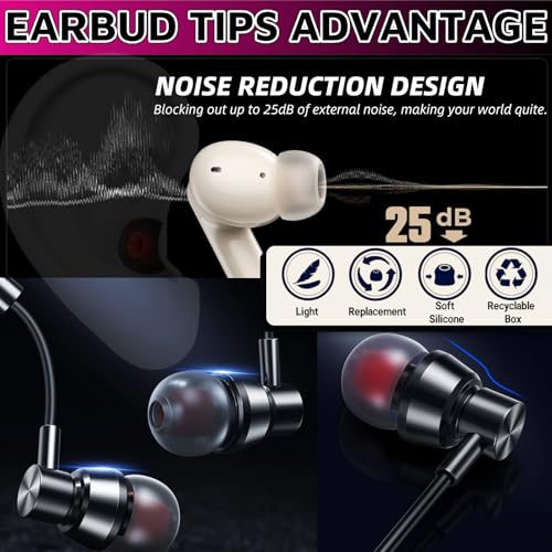 Earbud Replacement Tips 54Pcs S+M+L，Ear Bud Rubber Tips Silicone Earbud Tips Earbud Covers Silicone Tips Headphone Covers for Ears Headphone Ear Covers Replacement (Inner Hole 3.8mm -5.1mm)
