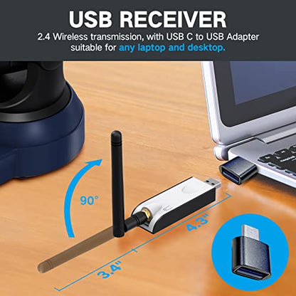 Gsou Wireless Webcam,1080P HD Video Calling and Streaming Camera,Plug and Play,Adjustable Field of Angle Computer Camera for PC/Mac/Laptop/MacBook,Works with Zoom,Meets,Skype,Teams(with Tripod Stand) - color: Wireless Camera
