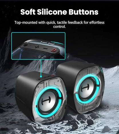 Edifier G1000 II Desktop Computer Speakers for Gaming, 2.5" Full-Range Driver & Enhanced Bass, Bluetooth 5.4 USB-C AUX, 9 Dynamic RGB Lighting Modes for PC - Black | 2.5" Full-Range Driver & Enhanced Bass, Bluetooth 5.4, 9 Dynamic RGB Lighting Modes for P