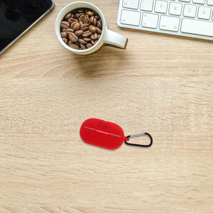 Vaguelly Silicone Charging Case Cover Sleeve for Buds Earbuds, Protective Earphone Holder with Keychain, Red Earbud Accessory for Travel and Daily Use