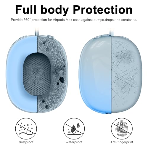 Silicone Case Cover for AirPods Max 2/AirPods Max Headphones, Gradient Blue - color: Blue-TMJB