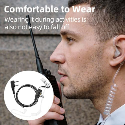 BAOFENG Walkie Talkies Earpiece with Mic,Comfortable Acoustic Tube(2 Pack) | 3.5mm Jack K-type interface Radio Earpiece,2-Pin Headset with Mic,Compatible with BF-888S,RT22,UV-5R Two Way Radio