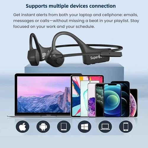 Bone Conduction Headphones with Boom Mic Bluetooth Open Ear Wireless Computer Headsets PC with Mic Noise Canceling Bluetooth Earphones with Microphone for Office Use Driving Meeting - color: Q3Pro-Black