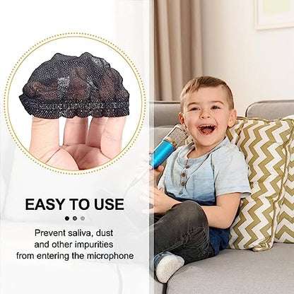 100 Pcs Disposable Microphone Covers, Windscreen Mic Covers, Handheld Microphone Protective Cap for Karaoke