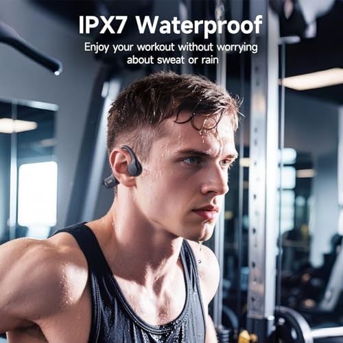 LOBKIN Bone Conduction Headphones Bluetooth 6.0 - Open Ear Headphones for Sports, IPX7 Waterproof Wireless Earphones, 25g Ultra-Light & Secure Fit, 10H Battery, for Running, Cycling, Workout