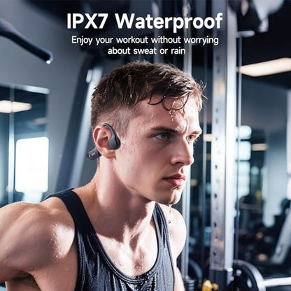 LOBKIN Bone Conduction Headphones Bluetooth 6.0 - Open Ear Headphones for Sports, IPX7 Waterproof Wireless Earphones, 25g Ultra-Light & Secure Fit, 10H Battery, for Running, Cycling, Workout
