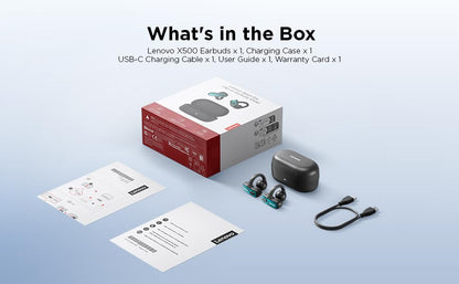 Lenovo Open Ear Clip On Earbuds X500 Bluetooth 6.0 Wireless Earbuds with 11 mm Drivers, Open Ear Ergonomic Design, Dual Device Connectivity, Built in Mic, Fast Charge, White - color: White