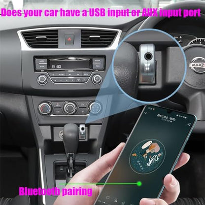 USB to Bluetooth Adapter, Wireless Audio Receiver 3.5mm Bluetooth 5.3 Car Kit Music Adapter for Car Stereo Sound System, HomeStereo,Portable Speskers, (H222-Gun Grey). - color: grey