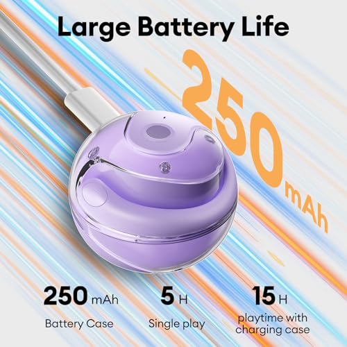 PAXA T26 Pro Open Ear Earbuds Running Headphones Over The Ear Earbuds | Lightweight Ear Buds OWS Wireless Bluetooth Hook Design Ipx4 Water Resistant,Touch Control for Sport,Workout,Running,Purple