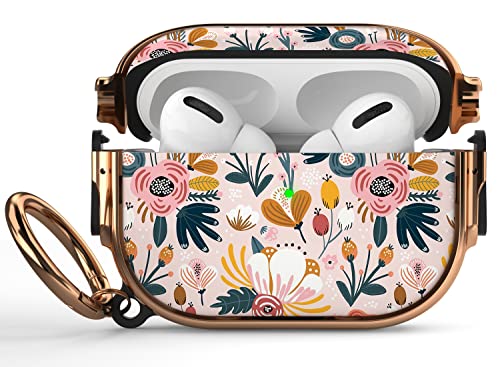 for AirPods Pro 2nd/1st Case with Safety Lock, Magsafe Compatible, Pink | Double Secure Lock,Drop Protection,Two-Piece Design,with Gold Keychain, Anti Lost, Dustproof, Cute AirPods Pro 2nd/1st Case - color: Pink + Red, size: AirPods Pro2/Pro1 Case