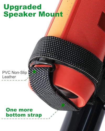 GOFORWILD Portable Speaker Mount for Bluetooth Wireless Speakers | Waterproof Speaker Strap Compatible with Golf Cart Railing/Bike/Moto/Boat/ATV, Black