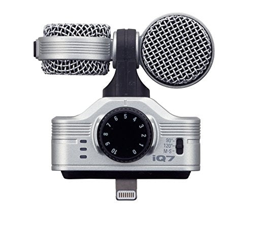 Zoom iQ7 iOS Lighting Microphone for Music, Video & Interview Recording on iPhone & iPad with Rotatable Capsule - style: iQ7