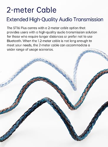 keephifi 6ft IEM Cable 2 Pin 3.5mm, KBEAR ST16-Plus 2m Upgrade 16-Strand Headphone Extension Cable, Silver-Plated Earbuds Wire for Truthear Hexa/Zero, Simgot EW100P, Moondrop blessing2 - color: BlackBlue, style: 3.5 2PIN