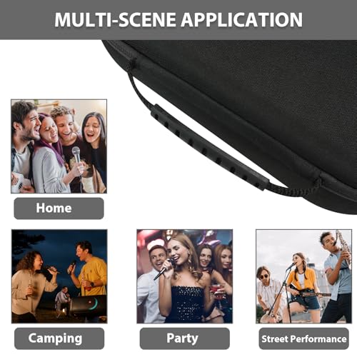 Wireless Microphone Case Compatible with JBL Wireless 2 Microphone System, Handheld Dual Mic Carrying Case, Travel Bag for Receiver, Batteries and Adapter, Karaoke - Black (Box Only) - color: Black