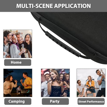 Wireless Microphone Case Compatible with JBL Wireless 2 Microphone System, Handheld Dual Mic Carrying Case, Travel Bag for Receiver, Batteries and Adapter, Karaoke - Black (Box Only) - color: Black