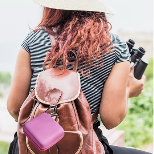 Hard Travel Carrying Mic Case Wireless Lavalier Microphone Case with 3 Slots for Wireless Lavalier Microphone Lapel clip-on Mic (Pink) - color: Pink