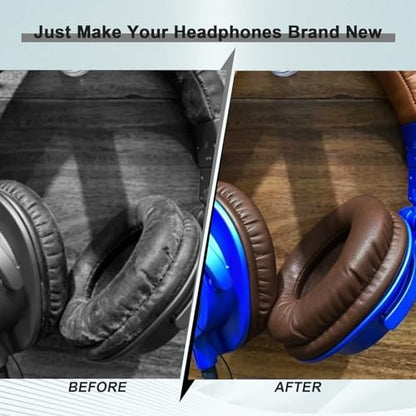 Replacement Ear Pads for Audio Technica ATH M50X M50XBT M50RD M40X M30X M20X MSR7 SX1 Monitor Headphones, Headset Ear Cushions, Headset Earpads, Ear Cups Cover (Brown) - color: Brown