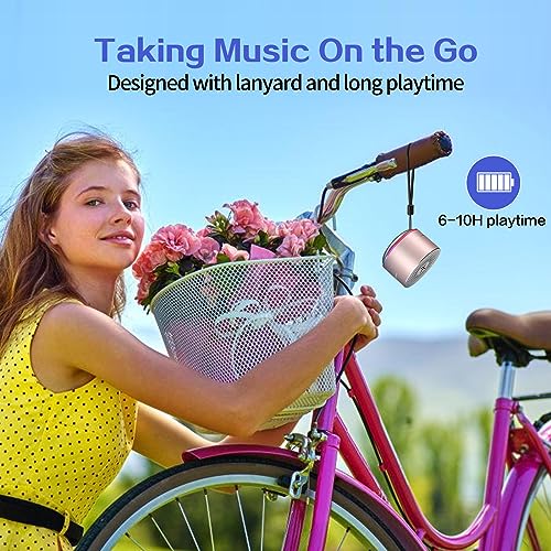 LENRUE Portable Wireless Bluetooth Speaker with Built-in-Mic,Handsfree Call,AUX Line,HD Sound and Bass for iPhone Ipad Android Smartphone and More (Pink+case) - color: Pink+case