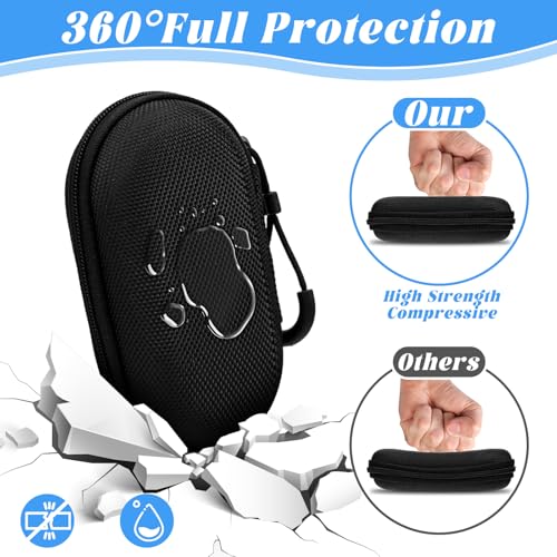 Mini-Portable Case for Earphone Protective Hard Shell Travel Carrying Case Bag with Dual Zipper and Hook for Wired Ear Buds, MP3 Players, Keys, Coins, EVA Headphone Storage Bag