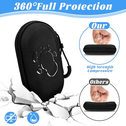 Mini-Portable Case for Earphone Protective Hard Shell Travel Carrying Case Bag with Dual Zipper and Hook for Wired Ear Buds, MP3 Players, Keys, Coins, EVA Headphone Storage Bag