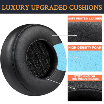 SOULWIT Earpads for Monster Beats Pro by Dr Dre Detox Headphones, Softer Protein Leather, High-Density Noise Isolation Foam - Black - color: Black