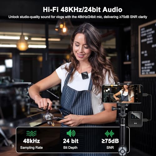 Wireless Lavalier Microphone K63 - color: Matte Black