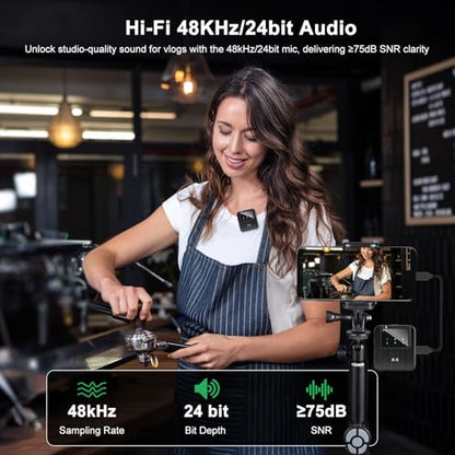 Wireless Lavalier Microphone K63 - color: Matte Black