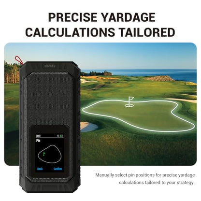 Dprofy Magnetic Golf Speaker, GPS Speaker with Touchscreen Display, 43000+ Courses, Visual & Audible Distances,IPX6 Waterproof,15+Hour Battery, Adjustable Screen Color, Hazard Detection (GPS Speaker) - style: GPS speaker