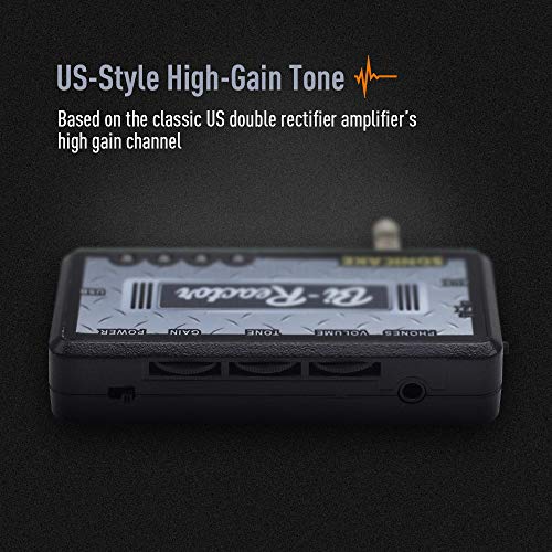 SONICAKE Guitar Headphone Amp, Mini Guitar Amplifier Plug-in USB Chargable Portable US Style High Gain Tone with Delay Carry-On Pocket Bedroom Effects for Electric Guitar - color: Bi Reactor Delay Effect