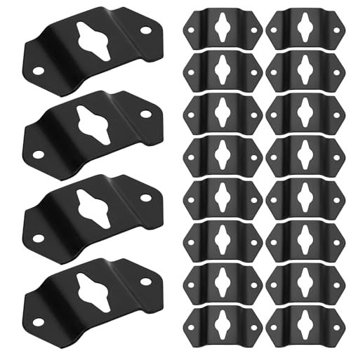 20PCS Hanging Speaker Bracket Wall Mount Hook Hanger for Sound Box | Iron Plate Connector for Surround Sound Box Audio Speaker with Mounting Screws (2.17×1.18 Inch) - style: 20Pcs (2.17×1.18 Inch)