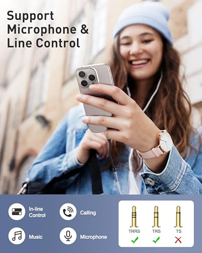 BENFEI USB C to Audio Jack Adapter with DAC chipset, USB-C to 3.5mm Female Headphone Compatible with iPhone 15 Pro Max/15 Pro/15, Samsung Galaxy S24/S23/S22/S21 Ultra, iPad Pro, Pixel 8 Grey - color: Grey